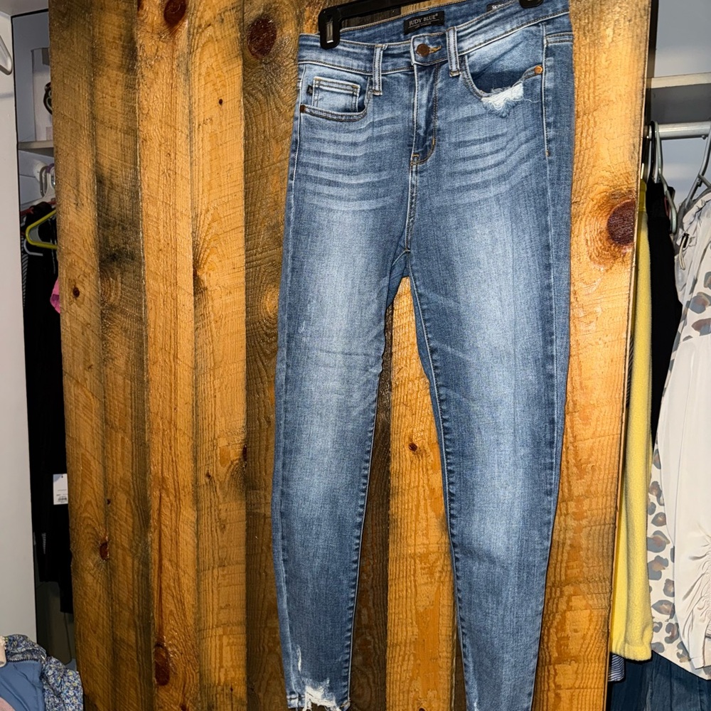 KanCan Light Blue Skinny Jeans with Subtle Distress